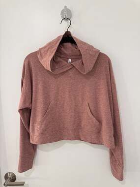 Fabletics Cloud Jersey Cropped Hoodie in Terracotta